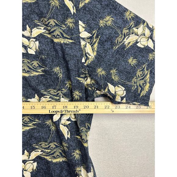 Mens Natural Issue vintage Hawaiian shirt floral palm tree short sleeve large ￼ - Picture 6 of 7